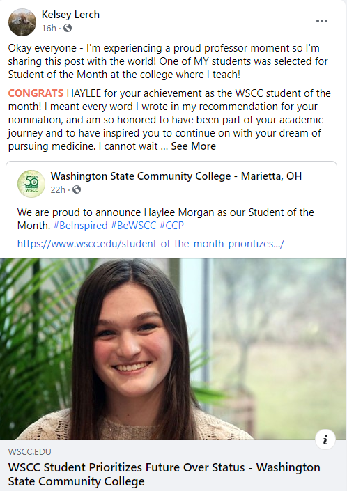 WSCOmarietta's tweet image. 💚In addition to having amazing students, we have incredible instructors who are invested in the success of our students and inspire them to greatness.💯💚 #WeAreDoers #WeAreAchievers #WeAreWSCC 

Read Haylee's story at ow.ly/y7rN50DxNfW