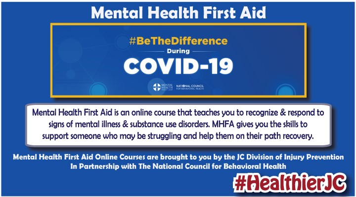 Mental Health First Aid is an online course that teaches you to recognize &amp; respond to signs of mental illness &amp; substance use disorders. MHFA gives you the skills to support someone who may be struggling and help them on their path recovery. #HealthierJC
eventbrite.com/d/online/healt…