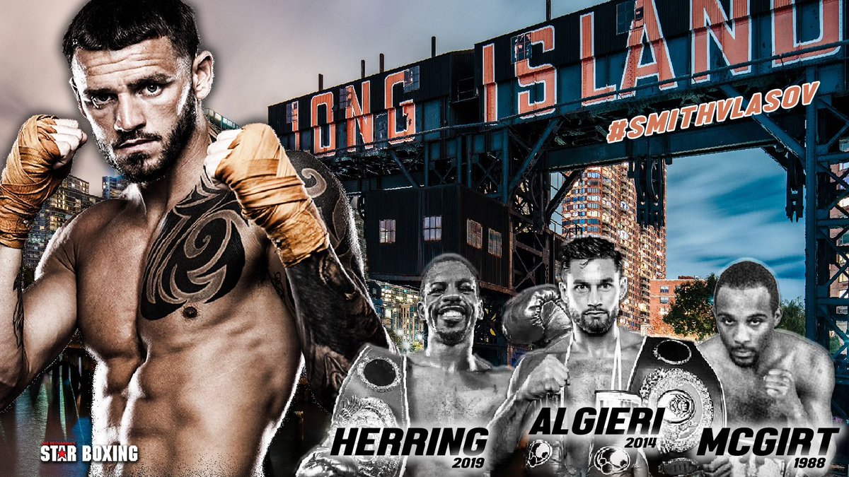StarBoxing's tweet photo. Only three have come before... will the #CommonMan @beastsmithjr be the 4️⃣th ever #STRONGIsland born and raised World Champion?
#SmithAlvarez | Feb 13 | @trboxing on @espn https://t.co/eh0yxZX84c