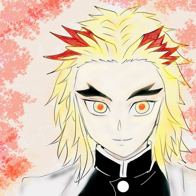 (えな)さんがTwitterに投稿した煉獄杏寿郎(鬼滅の刃)のイラスト。