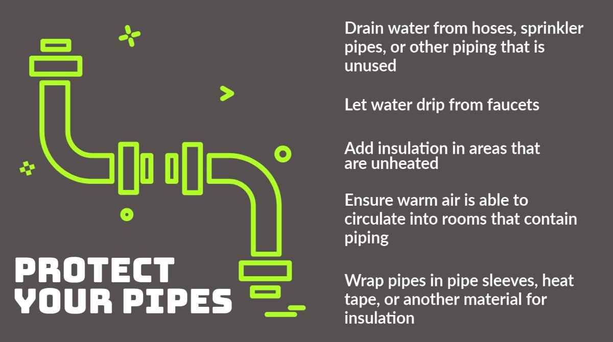 Cold temperatures can cause pipes to freeze and break. Before to cold temperature become bitter and unbearable, take the time to protect your pipes from the cold. (5/5)