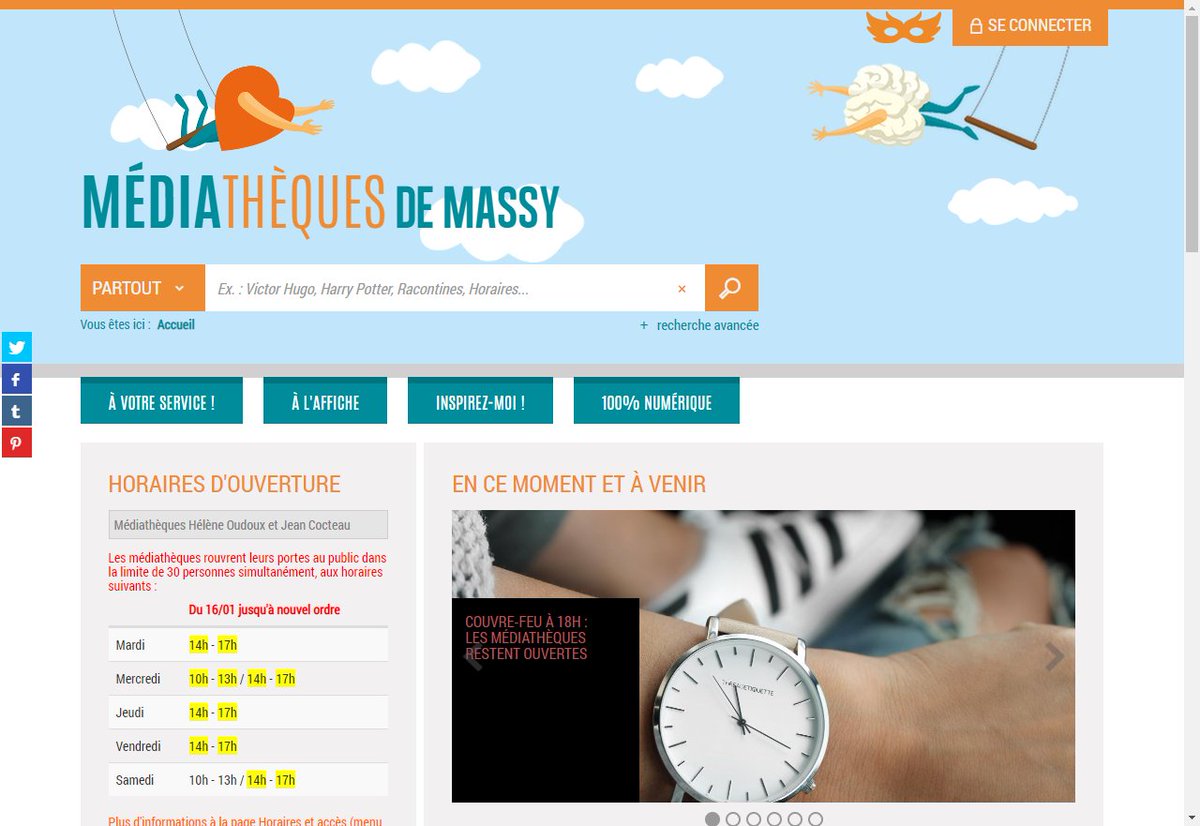 Med_Massy's tweet photo. Nouveau sur le site des #médiathèques de la @villedemassy : votre médiathèque "100% #numérique" en 1 clic🖱️
Connectez-vous à votre compte pour accéder à l'ensemble des ressources en ligne🖥️
Découvrez notamment la petite dernière, @Skilleos et ses #autoformations très variées🤩 https://t.co/UWZxECKexA