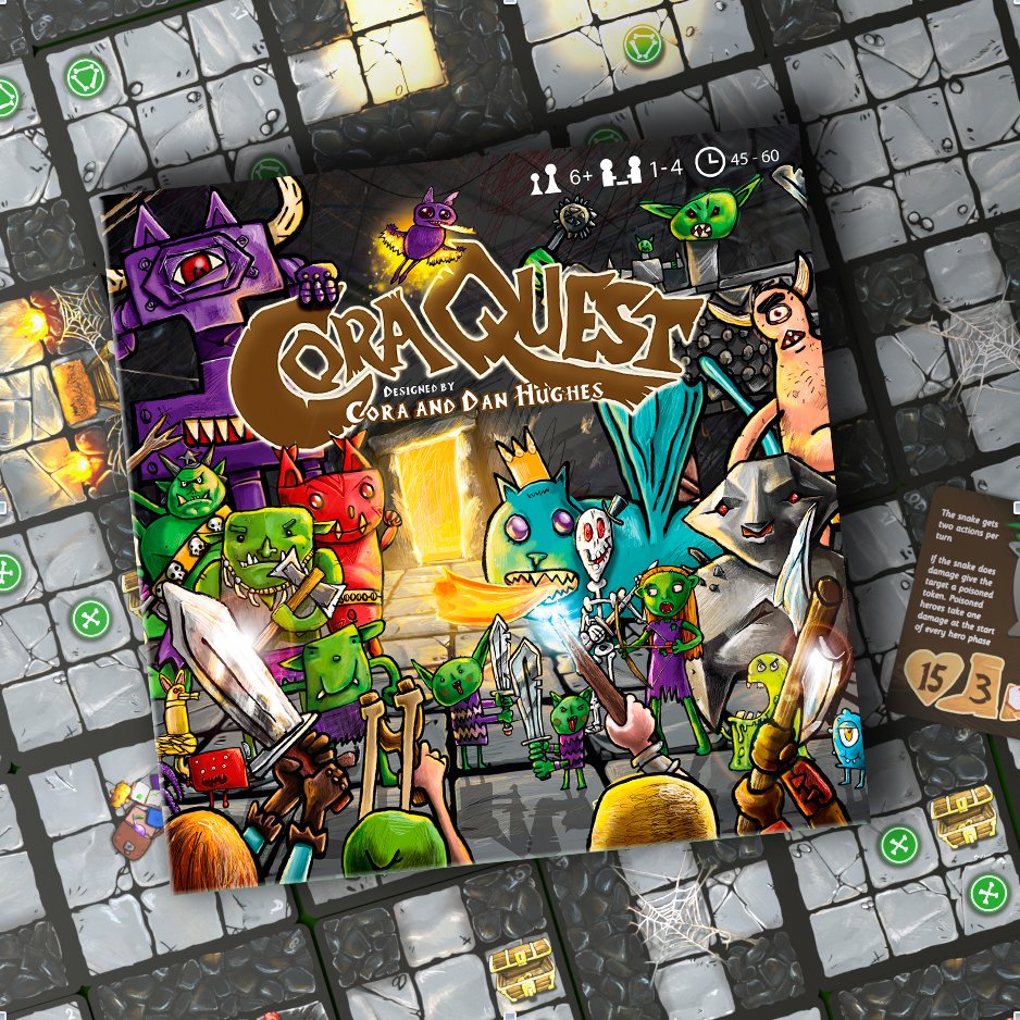 We've teamed up with <a href="/CoraQuest/">CoraQuest</a> to give away a copy of their co-operative, dungeon crawling family board game! Those in the US/CA can retweet for a chance to win, and you can learn more about CoraQuest at the link below! rb.gy/bgajco