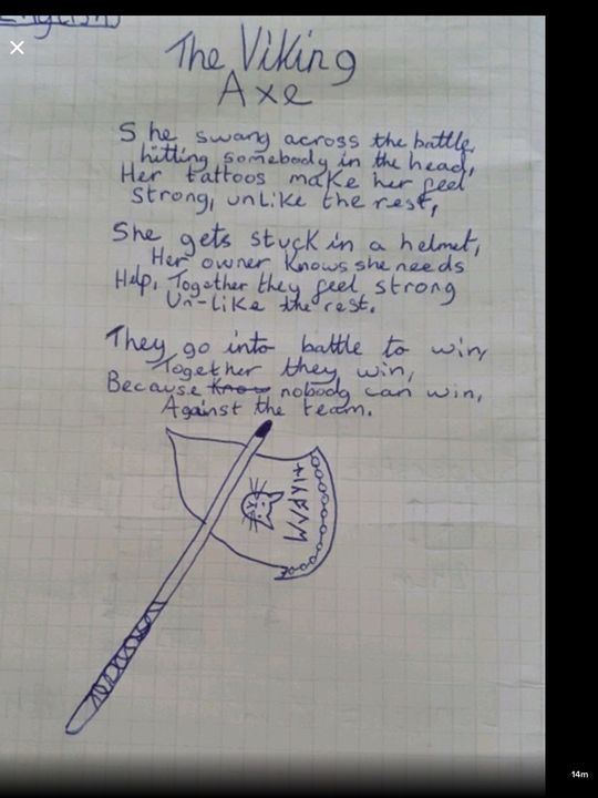 Broadlands_hfds's tweet photo. Year 5 have been learning about personification and how they can use it in poetry to make objects come to life. These are some of the wonderful personification poems they write about objects related to the Vikings. #BLANDSenglishwriting #BLANDSTopic #BLANDShistory #proudteacher https://t.co/1CAFgOjhtT