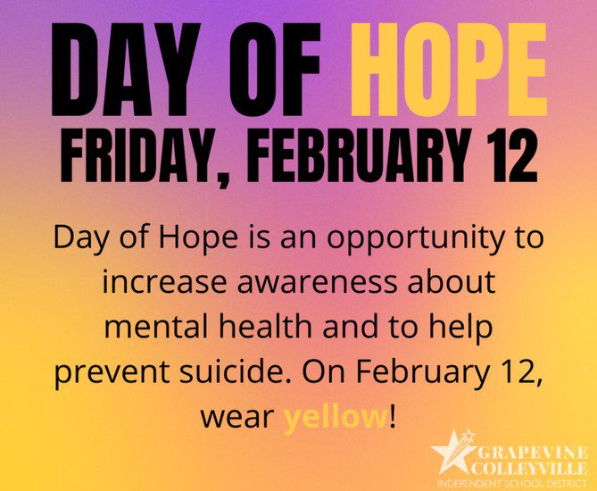 Tomorrow is Day of Hope #wearyellow #dayofhope