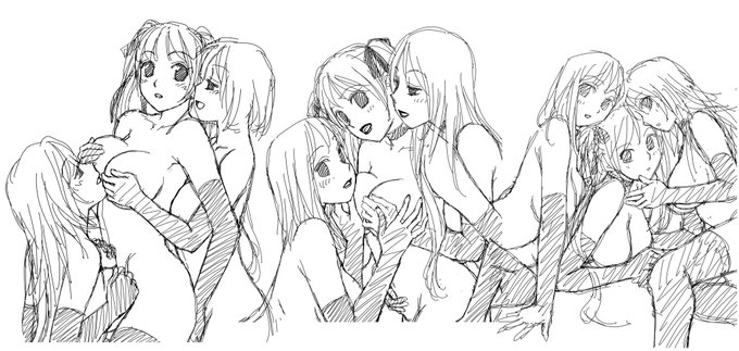 オイラのボツ絵backupから…
「My doll house」の単行本カバー絵のラフ案です_φ(。_。*)
一番右のを採用してあとはボツ絵になりました(^^;; 