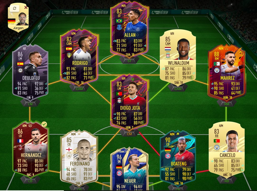 War bissl Inaktiv auf Twitter. Meine letzte WL mit 14:1 beendet, danach keine Lust mehr gehabt
Ihr fragt euch wieso? wenn man mit 14:0 startet und dann von EA in einem Spiel zu 100% verarscht wird, bockt der mist auch nicht mehr. Mein Team von der WL.
Alles Untrade bis auf Neuer!