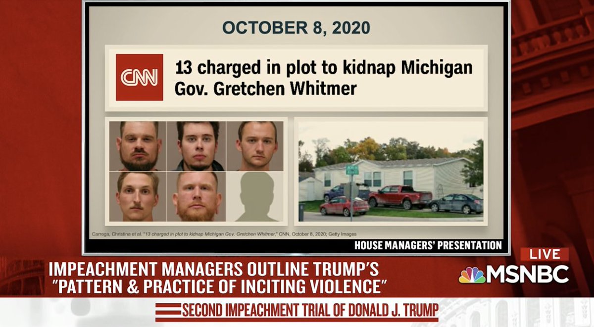 Then a group of men were arrested with a conspiracy to storm the capitol in Michigan again, kidnap and kill Governor Whitmer38/