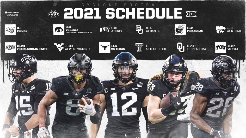 Iowa State Football Schedule 2022 Cyclone Football On Twitter: "The 2021 Schedule Is 🔒'D In! 🌪️🚨🌪️  Https://T.co/Ynakelhhs0" / Twitter