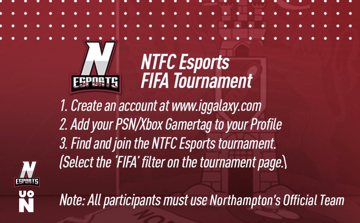 ForsakenFIFAx's tweet photo. 🎮 NTFC esports PS4 &amp; Xbox FIFA 21 tournaments

Thursday 18th February 
5.30pm Start 
32 Players

Good luck and we’ll see you on the virtual pitch in Northampton town colours! https://t.co/A1thxQVe5m