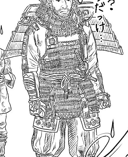 仁の着てる武家の鎧のデザインが細かすぎていつも描くのにすごい時間がかかります笑
この仁のペン入れだけで1時間45分かかりました😅💦 