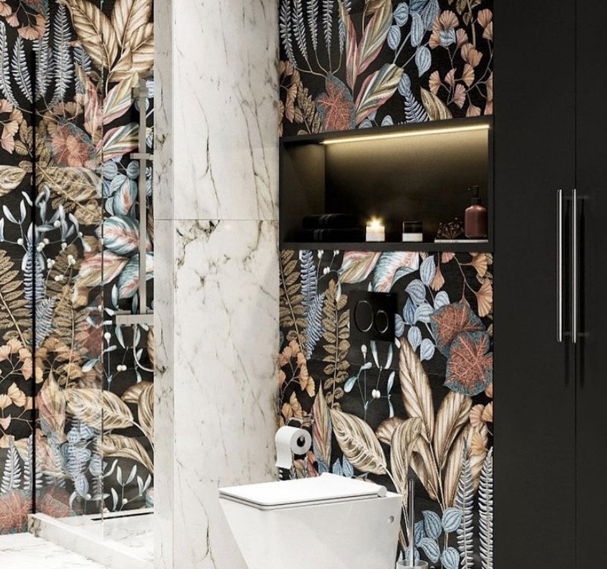 From drab to fab! Wallpaper in the bathroom can add a real wow factor to an often overlooked room. Go bold with an oversized floral design for a scheme that’s nothing less than show-stopping. 
📸 balcon.studio
#interior #interiordesign #design