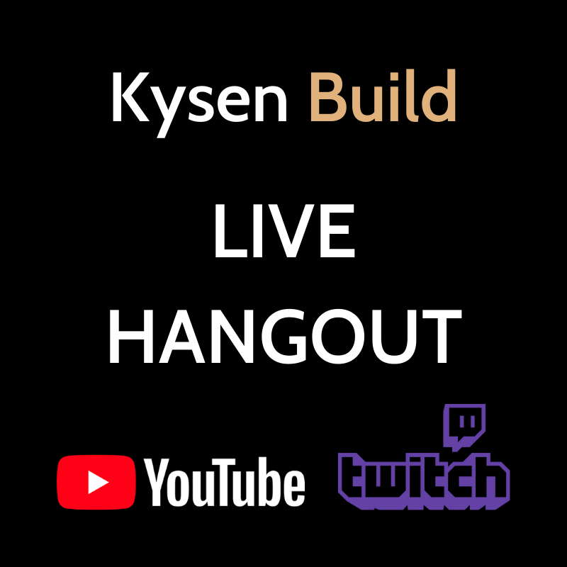 Join us TONIGHT at 8:00pm CST for our next #KYsenBuildLive hangout! Meet other community members, hear updates from Kysen Build, and enter for a chance to win an #AWS voucher! 
YouTube: youtube.com/channel/UCrP8t…
Twitch: twitch.tv/kysenbuild
