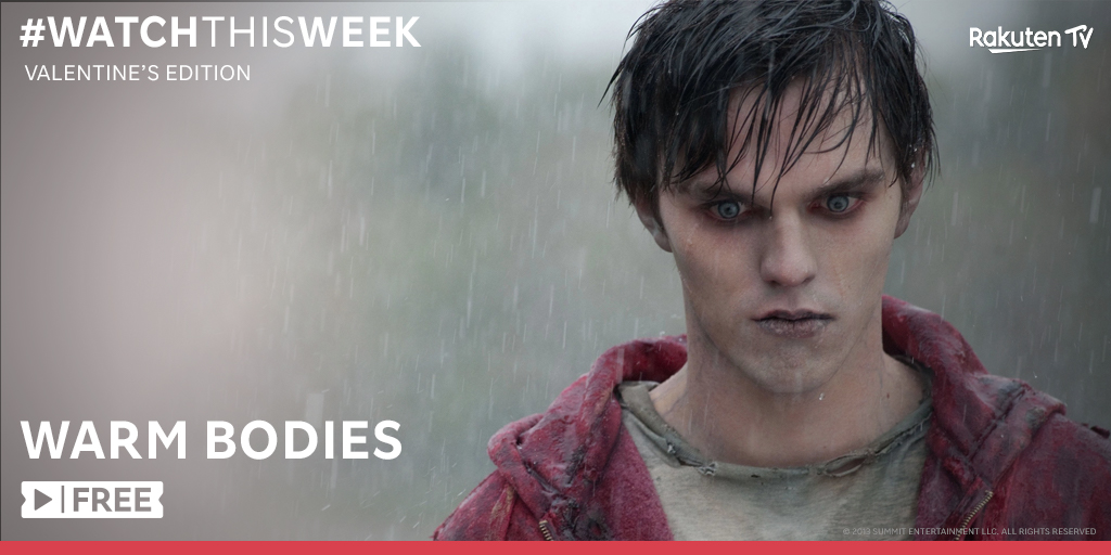 RakutenTV's tweet image. Free movies? What's not to love! 🤩 Get cosy on the sofa for today's free film "Warm Bodies" #WatchThisWeek ▶️ fal.cn/3dlpi