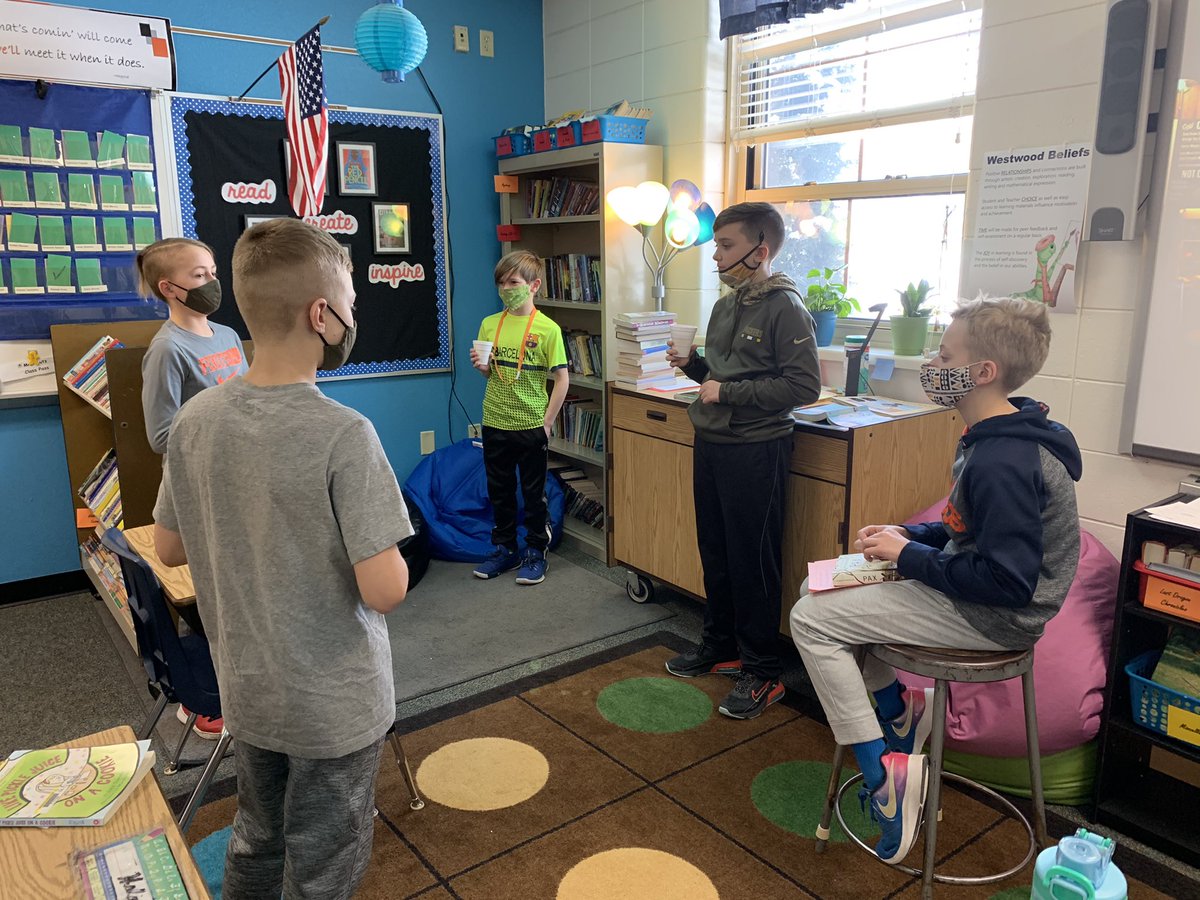 LutzClass's tweet image. We had a Literary Salon today in celebration of the end of our Book Club units. Students did a phenomenal job of talking about books - and enjoyed cups of hot chocolate as well. #wdppride #rockonwestwood