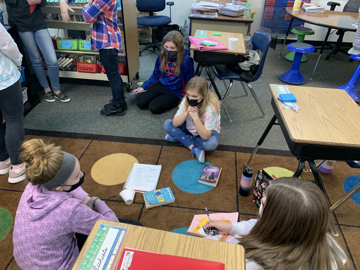 LutzClass's tweet image. We had a Literary Salon today in celebration of the end of our Book Club units. Students did a phenomenal job of talking about books - and enjoyed cups of hot chocolate as well. #wdppride #rockonwestwood