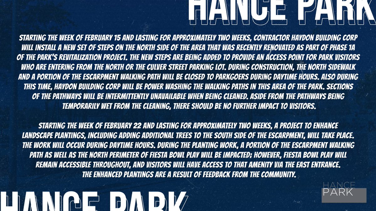 Update from Hance Park. #HancePark