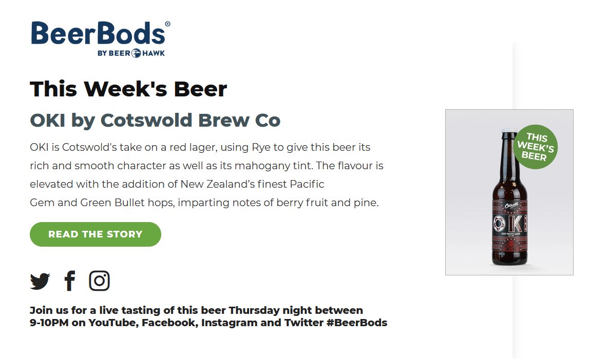 OKI’s in the fridge and ready for a Live Tasting with <a href="/BeerBods/">BeerBods</a> tonight.

Tune in from 9pm! #BeerBods