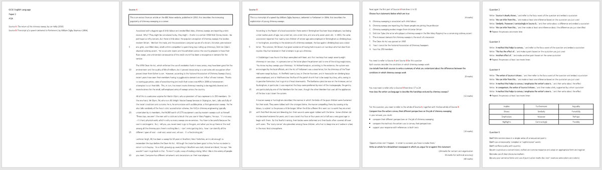 DoWise's tweet photo. English Language, Paper 2 (AQA) >> https://t.co/iLYo1j8sAy A different one from yesterday, but I’ve included the same writing frame #TeamEnglish https://t.co/a713lOzav0