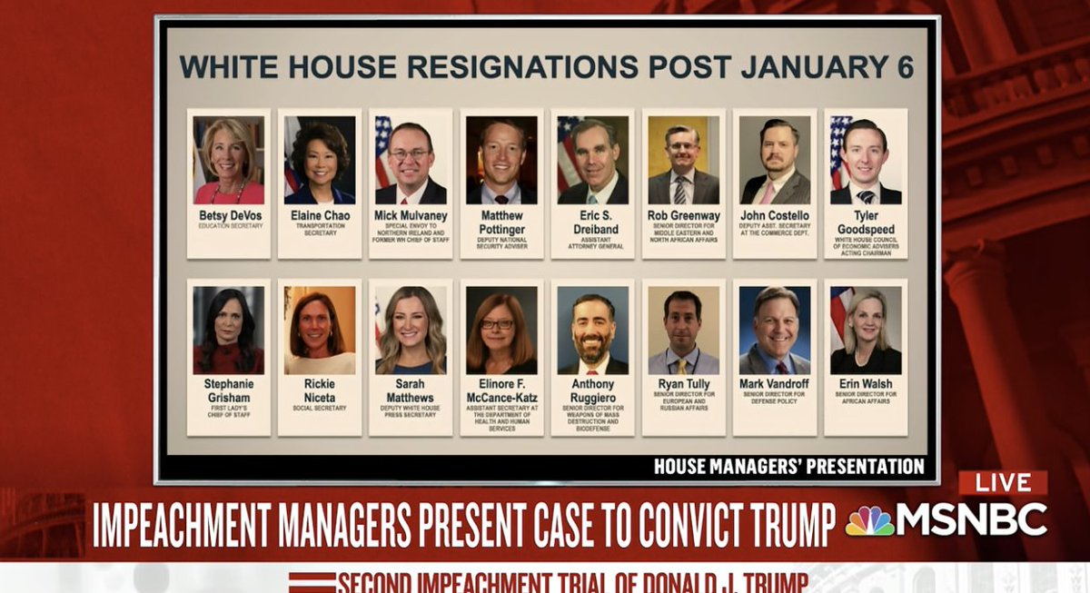 Lieu said even people inside the Trump administration were outraged. There was an immediate flood of resignations. Sixteen officials resigned in protest, just days before end of presidency.59/