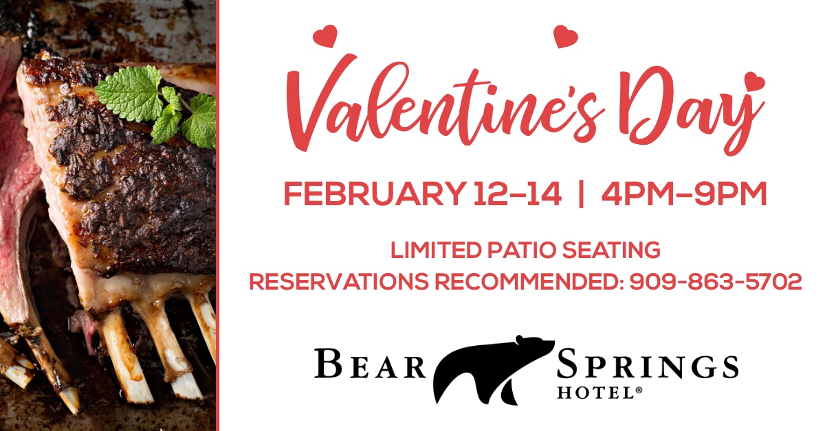 No Valentine’s Day plans? Treat the one you love to dinner at The Bistro! 🐻 💘 🍽️ Available Feb 12-14th, 4-9pm, limited patio seating, reservations recommended. MENU >> bit.ly/2Z9dTRq