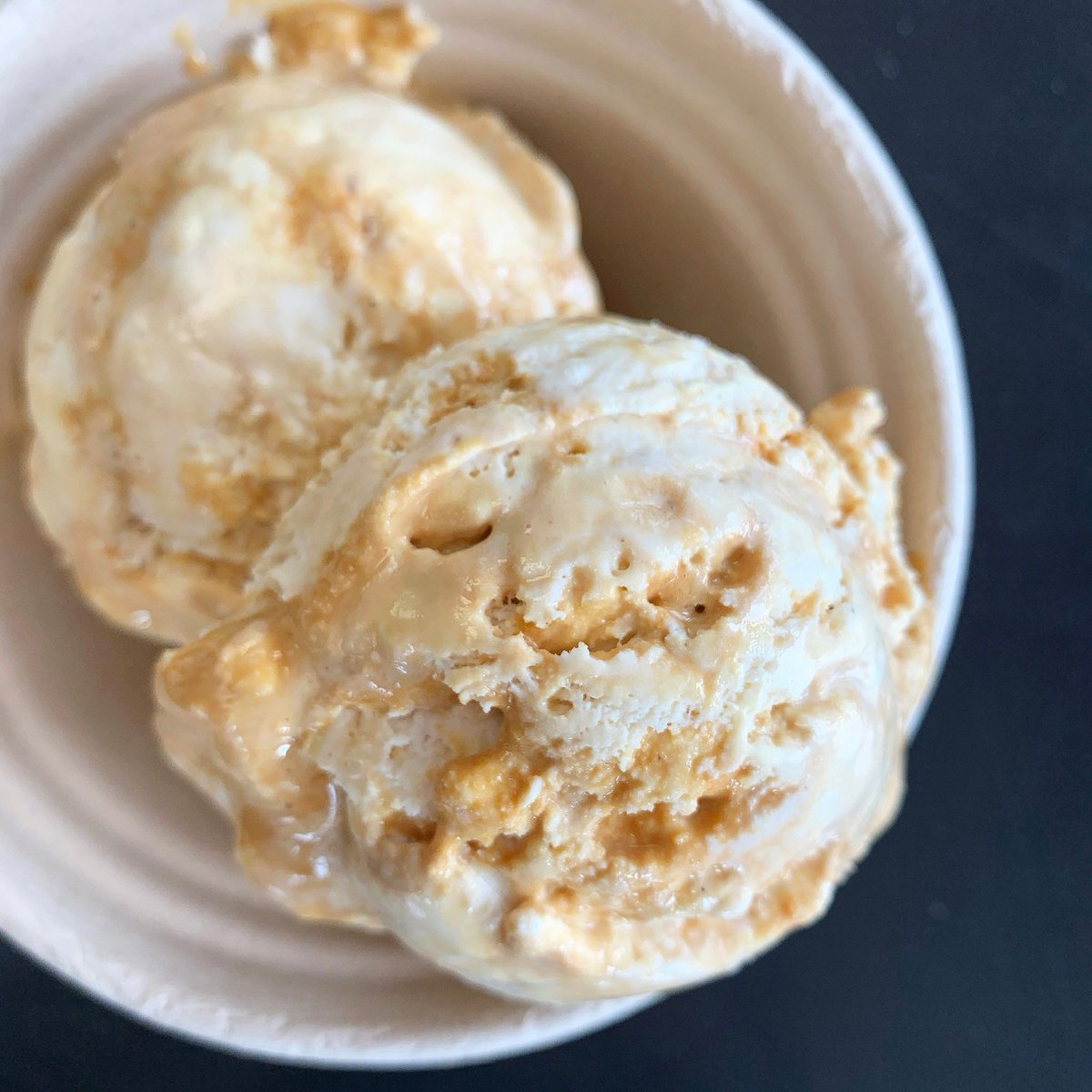 Honeycomb ice cream is back this weekend in scoops and pints. Our shop made honeycomb candy melts into honey caramel pockets in the ice cream. #honey #icecream #honeycomb