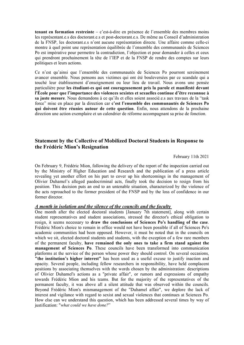 Collectif des doctorant·es de Sciences Po tweet media