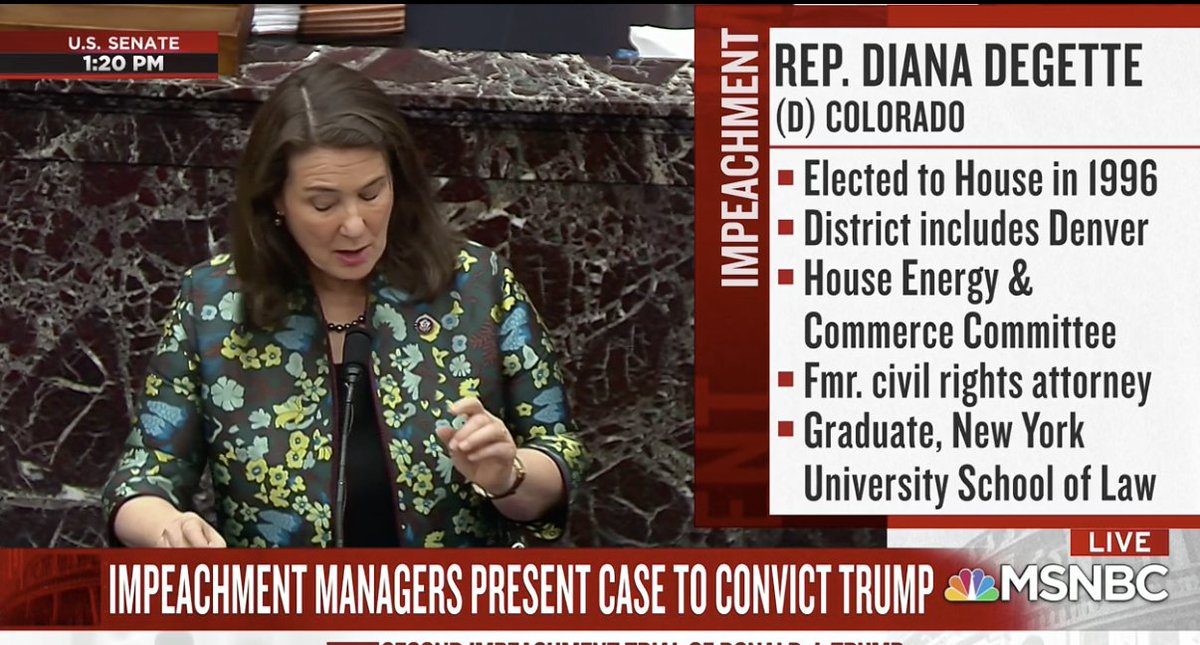 Raskin just told us that DeGette will come back to talk about how the insurrectionists were emboldened by the January 6th siege of the Capitol and planned to come back to attack the inauguration.65/