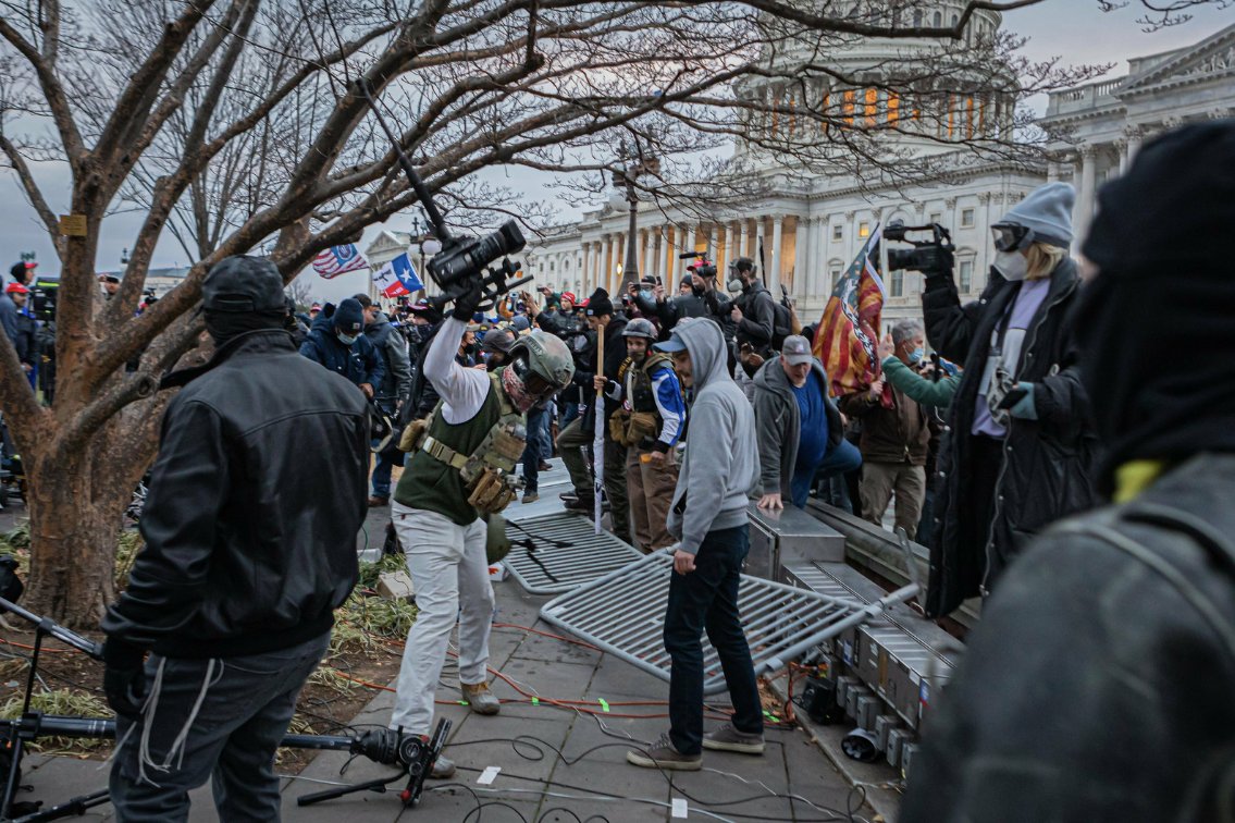NEW PHOTOS: #FBIWFO is seeking to identify those involved in the riots at the Capitol on Jan 6, including those involved in the assault of several media members & destruction of property at media staging area at NE corner of the Capitol at approx. 5 pm. Photo #227 AOM below.