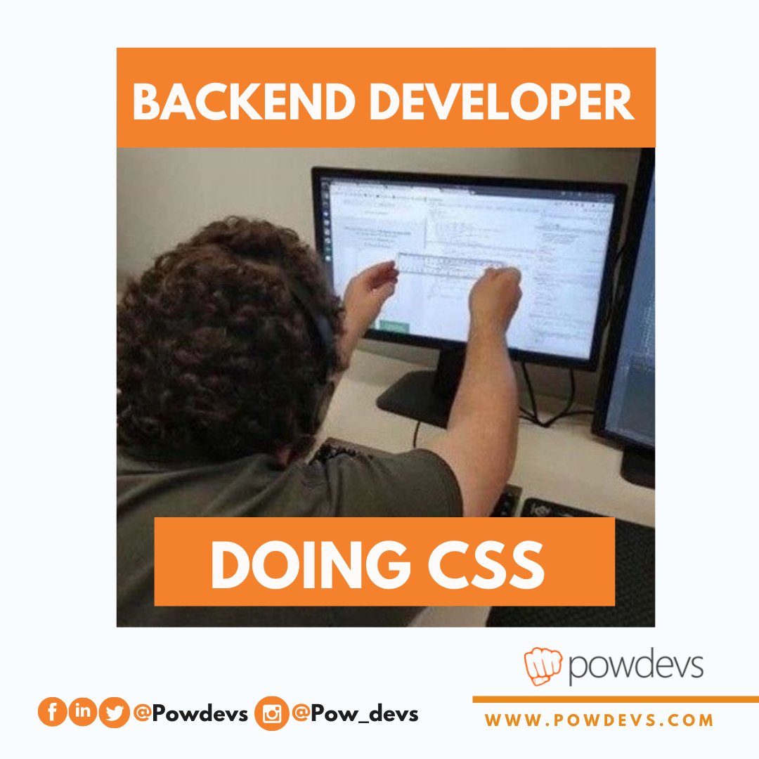 Backend developers, please confirm here 😂. Hope everyone is having an awesome day. Ready to go remote? contact us today!
✉️ mgarcia@powdevs.com

#developer #java #software #react #devops #testautomationtools #python #cloud #linux #PowDevs