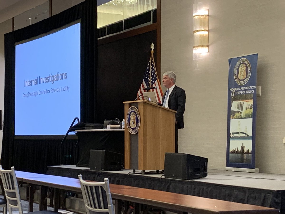 A great presentation by Chief (Ret) Matt Heins of the <a href="/MMLeague/">@MMLeague</a> on the importance of Internal Investigations.  His presentation focused on building public trust through transparency &amp; accountability.  ⁦<a href="/heins_matt/">Matt Heins</a>⁩ ⁦<a href="/michiganchiefs/">Michigan Association of Chiefs of Police</a>⁩