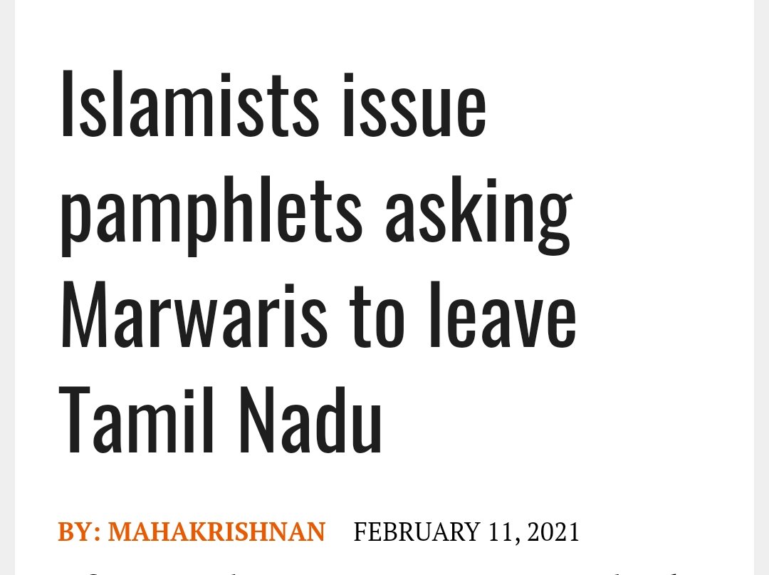 PriestOfPerth's tweet image. After kashmiri pandits in kashmir, now it&apos;s time for marwaris in Tamilnadu. Being a musIim is safer than hindu in India.