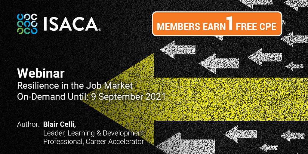 stevensim's tweet image. These past months have been turbulent. The good news is that you&apos;re resilient and have the tools you need to keep your career on track. Check out this archived ISACA webinar from career coach: bit.ly/2MvONZS