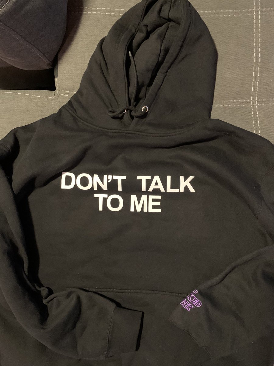SnuffedPod's tweet photo. For the first time ever, @moliturnup won one of our fantasy drafts!! To celebrate picking the winner of The Masked Singer, @TylerMoliterno gifted her the official “Don’t Talk To Me” hoodie! https://t.co/Ll5ocLM2jG