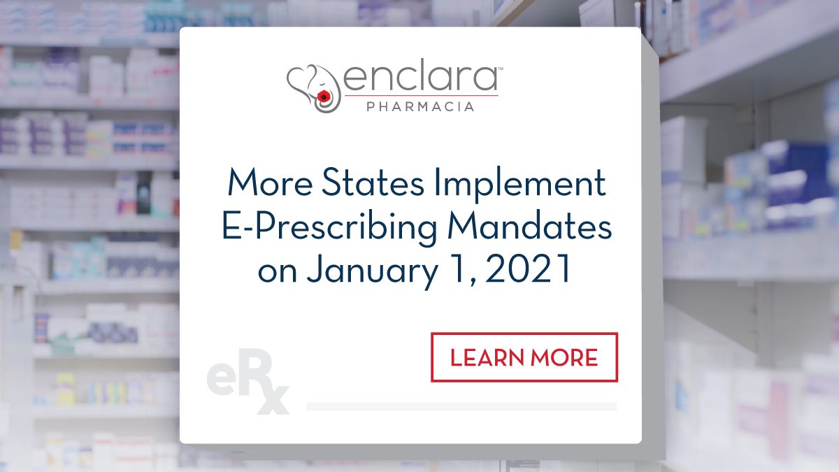 enclara's tweet photo. The number of states requiring #electronicprescribing doubled on January 1, 2021, with more to come. Is your state on the list? Find out here: https://t.co/ZlgoQQ2N5N
#Hospice #PalliativeCare #HPM #eprescribing #Medicare #Technology #escript https://t.co/ccUu07JQFA