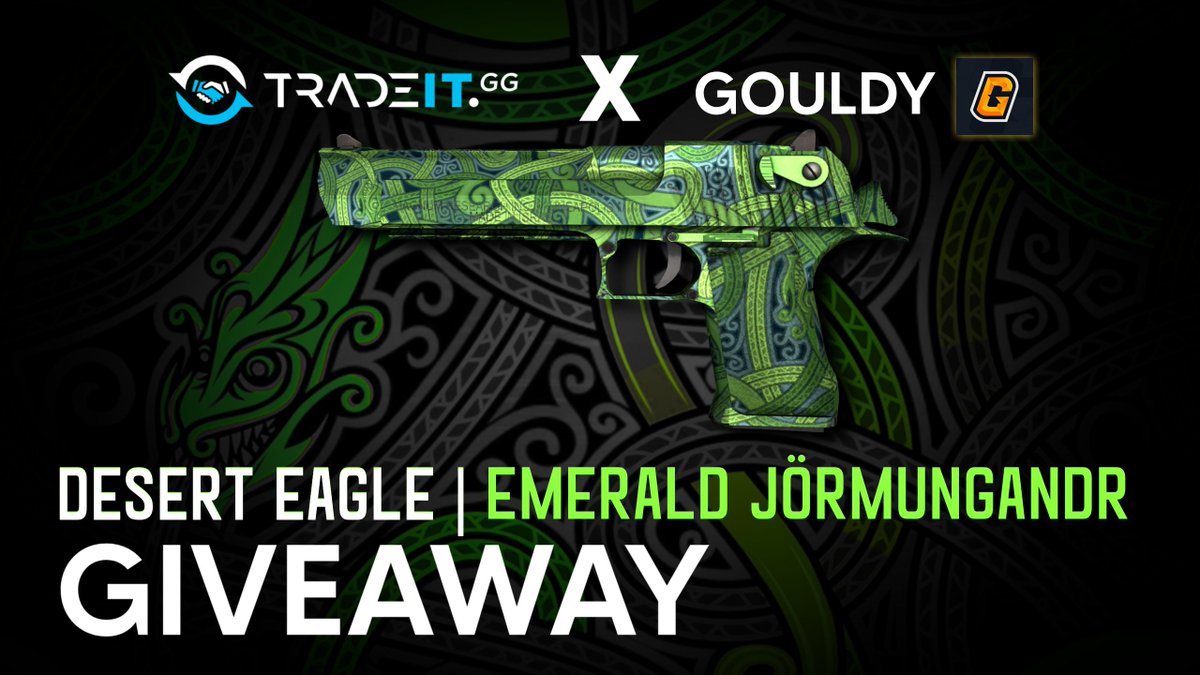 OfficialGouldy's tweet photo. Desert Eagle Emerald Jörmungandr Giveaway!

@OfficialGouldy
 x 
@tradeit_gg

CLICK HERE TO ENTER: https://t.co/HcugWqEXbn

1) FOLLOW
2) RETWEET
3) COMPLETE ALL ENTRIES
4) TAG 2 FRIENDS

WINNER CHOSEN AND ANNOUNCED IN 1 WEEK (FEB 6TH)

GOOD LUCK!

#csgogiveaway #skingiveaway https://t.co/HsrRW50Sal
