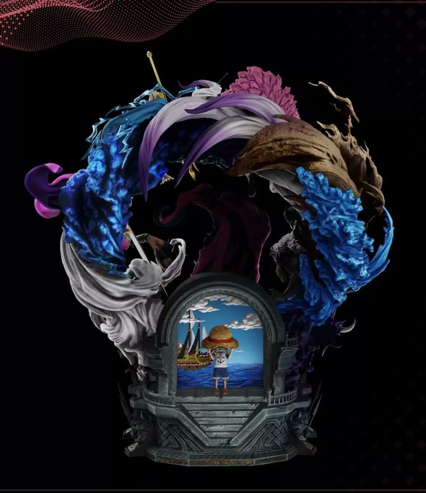 Templacc's tweet photo. 🔥 Statue de Luffy encerclé par les ennemis qu'il a croisé, avec une surprise au dos 😁 Un flow sans limite dans ce monstre de 92cm de haut proposé par Last sleep studio 🔥 https://t.co/nicZkqTzxp