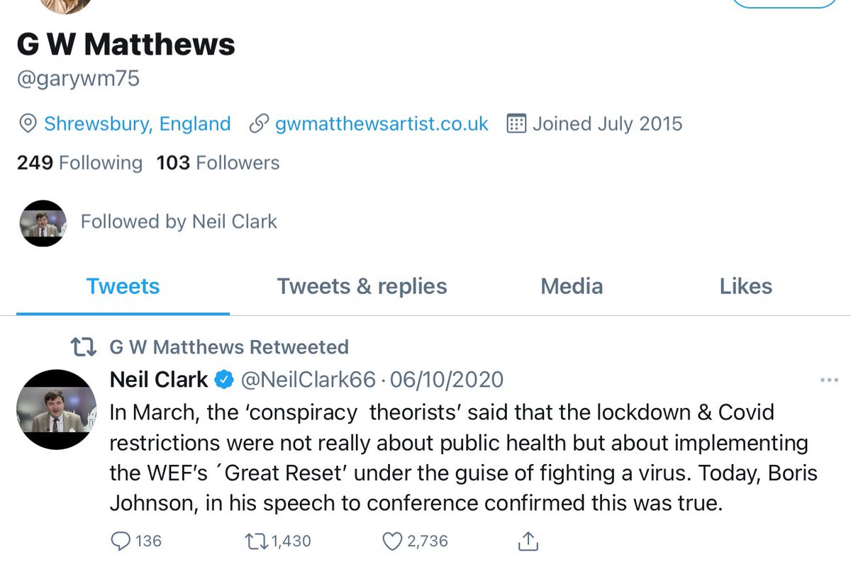 ...and other pro-Putin left/right crossover activists are also obsessed with Covid and the so-called Great Reset, like Neil Clark. And Matthews follows them there.