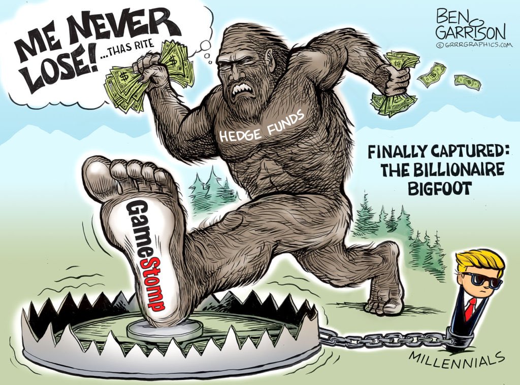 kimpossiblefact's tweet photo. by far the weirdest development of the gamestop stuff is that ben garrison actually makes good cartoons now https://t.co/eRPLxR2IUR
