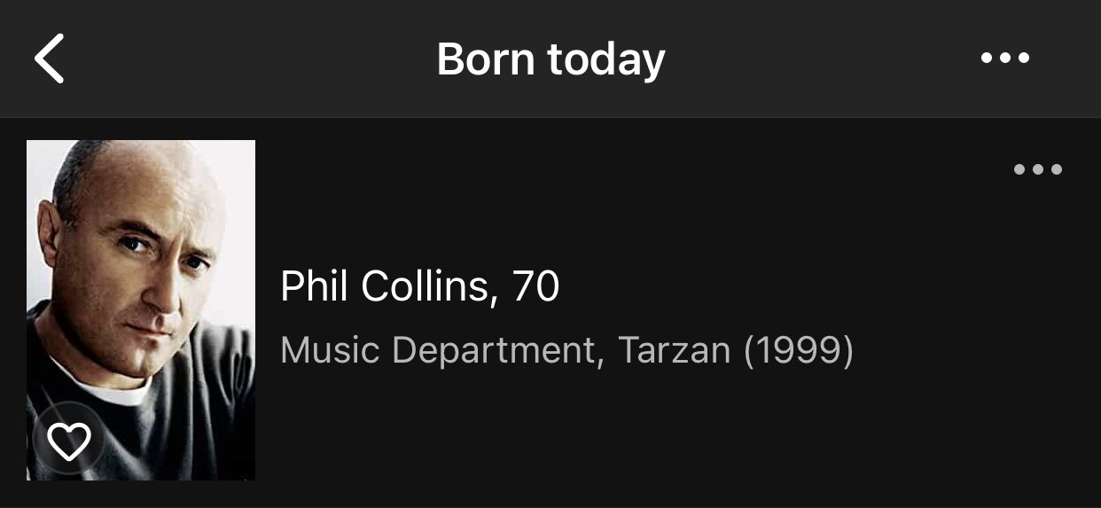 Happy birthday to little-known music department employee from the movie Tarzan, Phil Collins! 