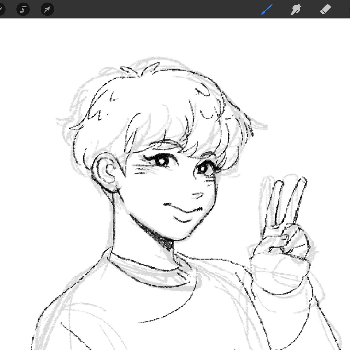 hewwo  everyone ..... thoughts on this art style ? this is jungkook and jin btw 