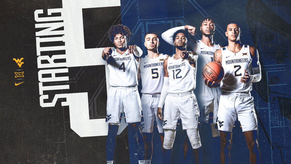 𝗧𝗵𝗲 𝗦𝘁𝗮𝗿𝘁𝗶𝗻𝗴 𝗙𝗶𝘃𝗲

1️⃣ Derek Culver
2️⃣ Jalen Bridges
4️⃣ Miles McBride
5️⃣ Jordan McCabe
1️⃣2️⃣ Taz Sherman

#HailWV