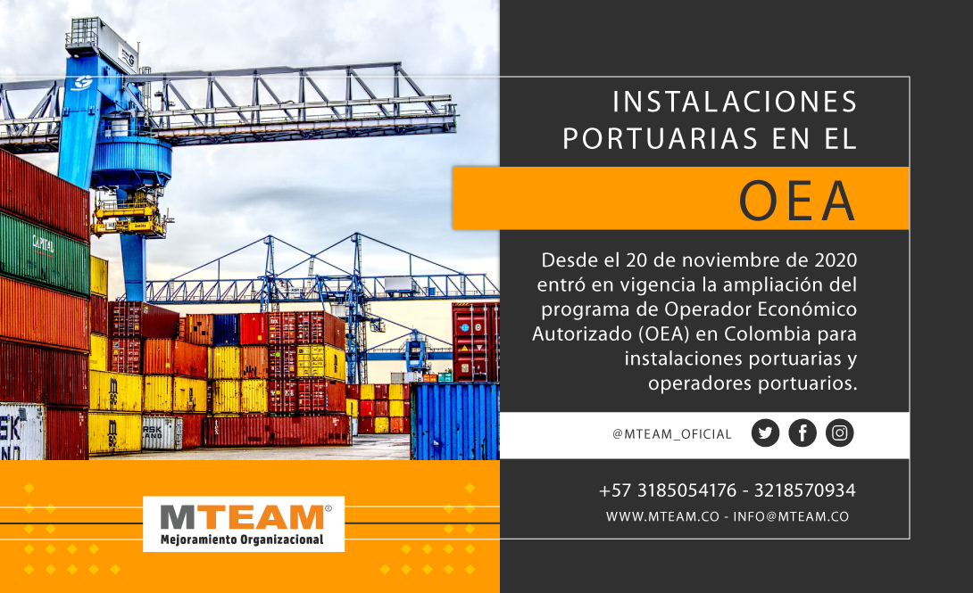 MteamOficial's tweet photo. #NoticiasOEA Las Instalaciones portuarias y los operadores portuarios, hacen parte de los sectores aplicables al Operador Económico Autorizado OEA en Colombia.

Informes: 
📞 +57 3185054176 - 3218570934 - 3124504264
✉️ info@mteam.co 🌐 https://t.co/6ee1kwLgXD

#OEA #Puertos https://t.co/Uf9DPO3eNX