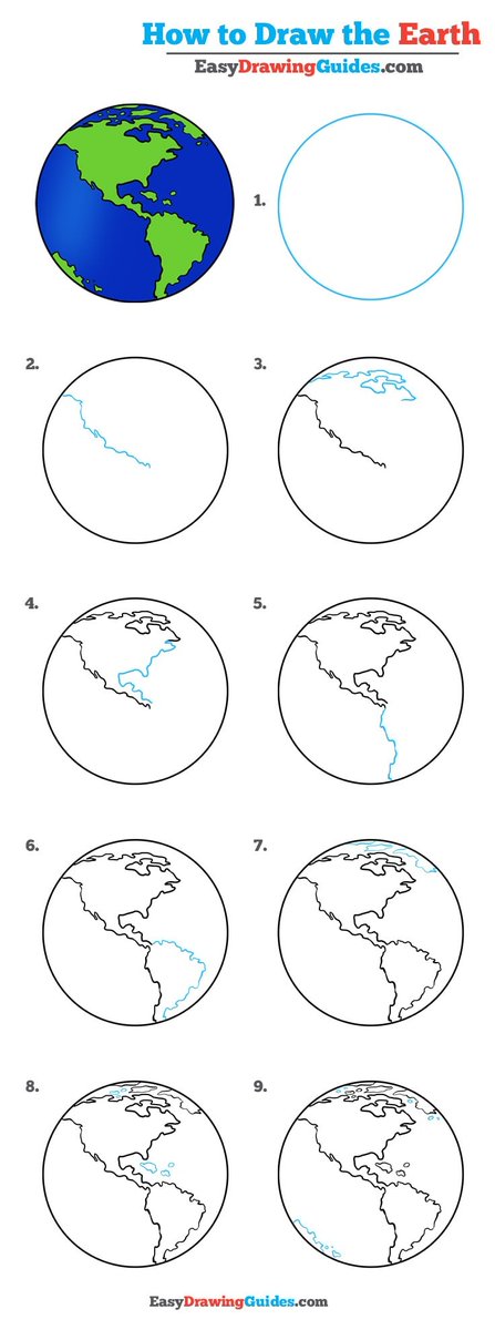 Easy Drawing Guides Earth Drawing Lesson Free Online Drawing Tutorial For Kids Get The Free Printable Step By Step Drawing Instructions On T Co Ql4bc2j2kk Earth Learntodraw Artproject T Co Qwhkyblqim