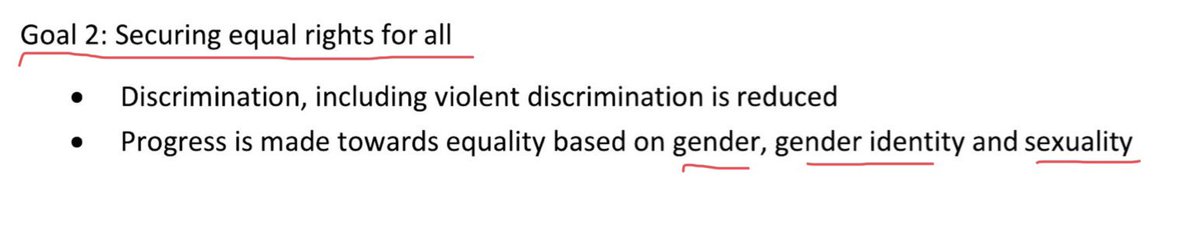 Goal 2 gives you a bit of a clue. Like many captured organisations they campaign for “Gender” and “Gender Identity” which is the required language to elide the discrimination against women is because of our SEX! But it gets worse...