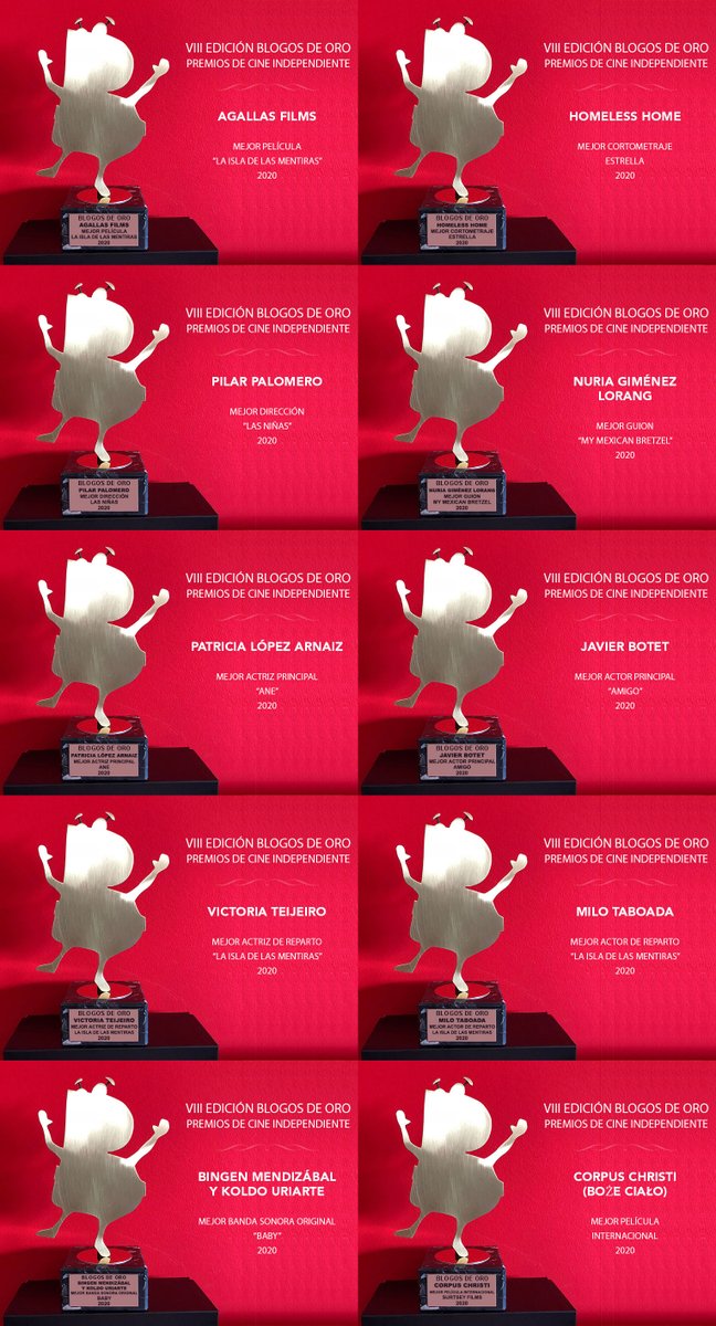 Palmarés completo con todas las ganadoras de los Premios de Cine español Independiente #BlogosDeOro 2021 en blogosdeoro.com/palmares-blogo…