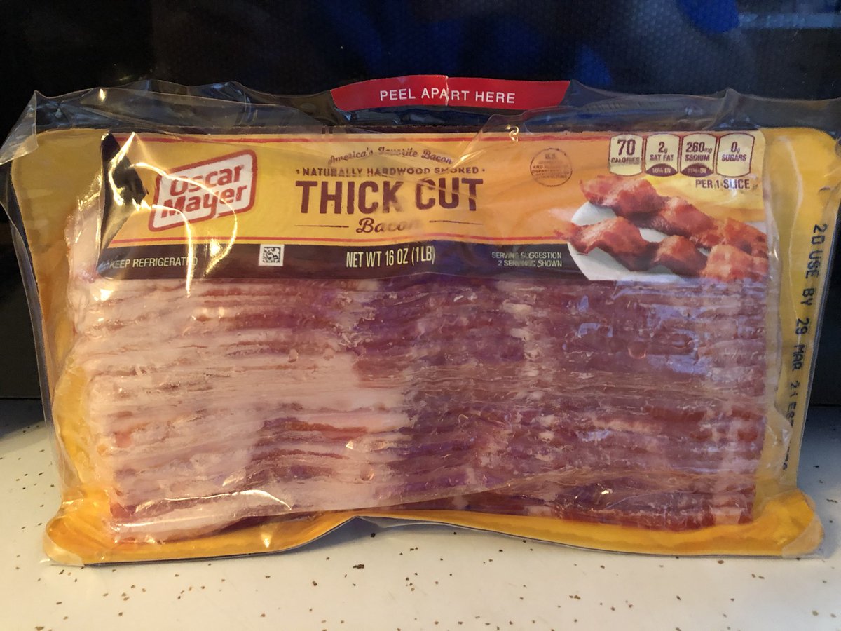 JoJoF30's tweet image. FINALLY, after all these years of terrible bacon packaging... A company gets it right 🥓 @oscarmayer #PeelApartHere #EZopen
