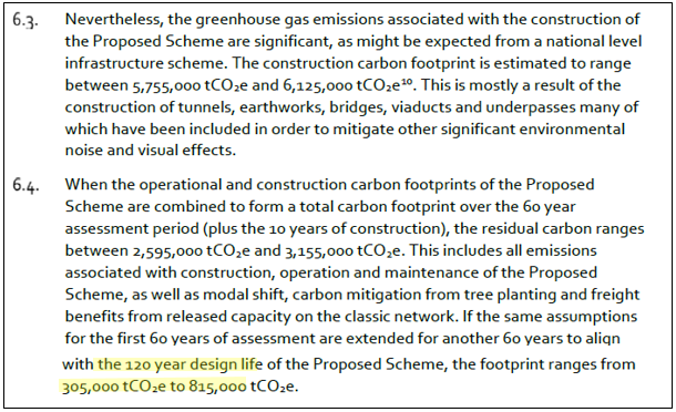 We’ve recently seen a stories of “HS2 not carbon neutral after 120 years”, based on HS2 ltd’s own data used to criticise the scheme. It became an issue in 2020, but was hiding in plain sight since the 2013 environmental statement and was explicitly stated in 2017’s Phase 1 bill.