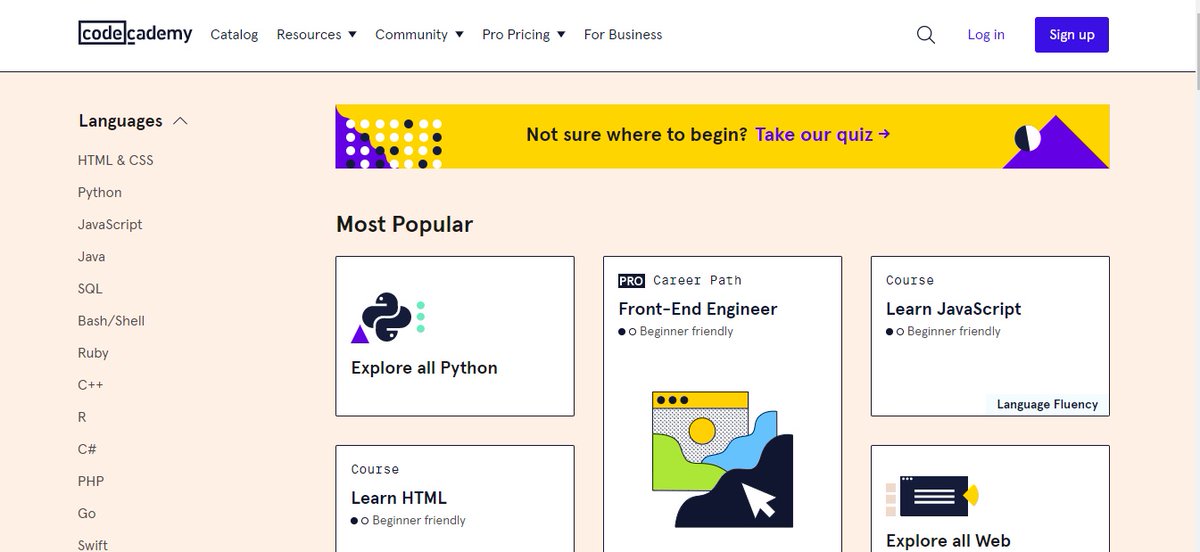 ChileCode's tweet image. Plataforma @Codecademy (en español) es el sitio para aprender a programar de manera gratuita. 

#HTML #Python #javascript 

codecademy.com/catalog
