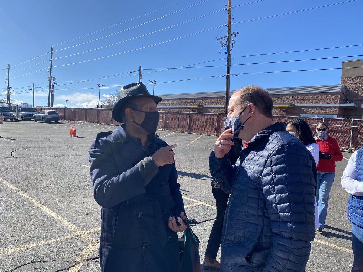 GovofCO's tweet photo. Having vaccine clinics in the community and making it accessible is a key part of our distribution plan. Today I stopped by Denver Park Hill Seventh-day Adventist Church where they vaccinated Coloradans who are 70 and older! https://t.co/cjCIrFhMPa